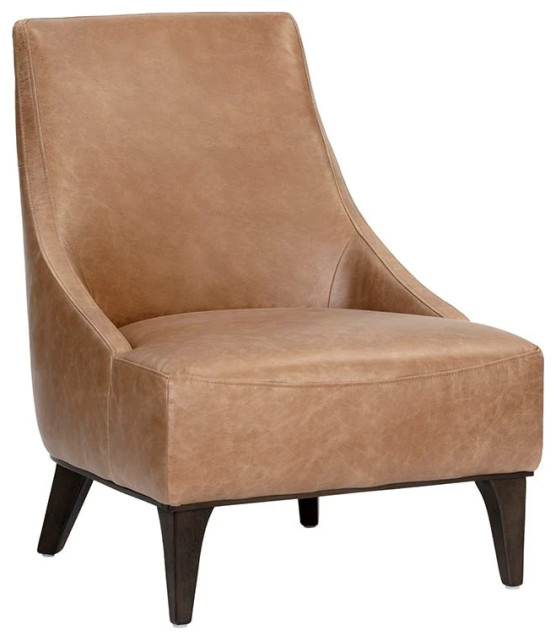 Hazelle Lounge Chair Marseille Camel Leather Midcentury Armchairs And Accent Chairs by