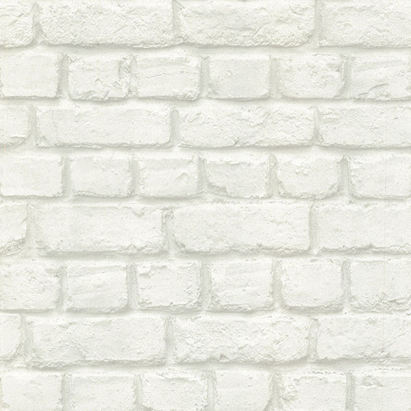 Soft Whitewashed Brick Wallpaper, Sample - Contemporary - Wallpaper