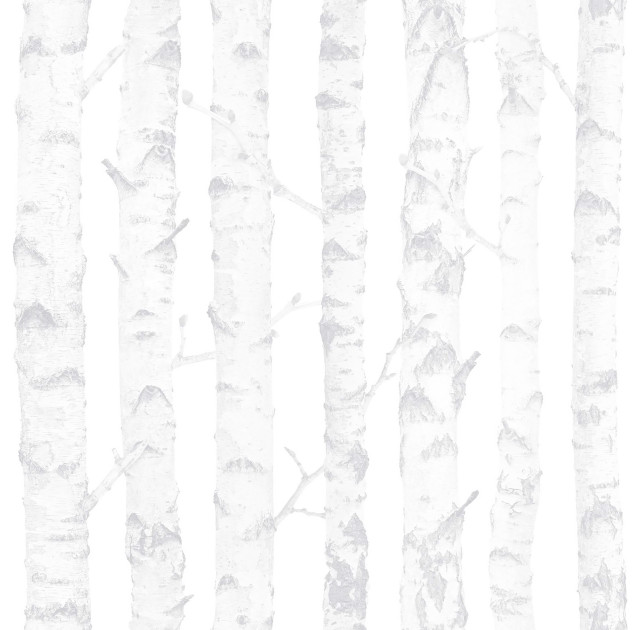 Birdie Grey Birch Wallpaper, Swatch