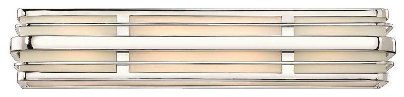 Winton Bath Four-Light in Chrome With Inside White Etched Panels Glass