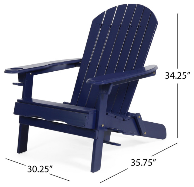 Javion Outdoor Acacia Wood Folding Adirondack Chairs, Set of 2 ...
