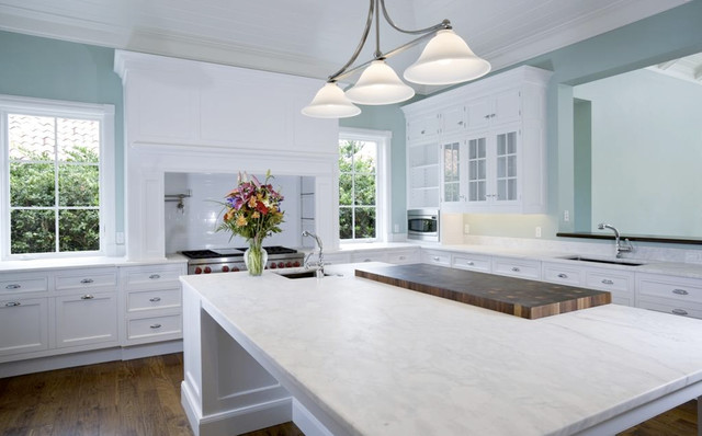 Kitchens with carrera marble countertops