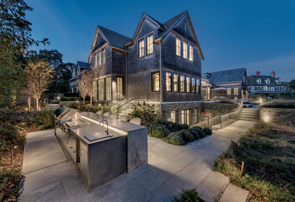 Inspiration for a transitional home design remodel in Boston