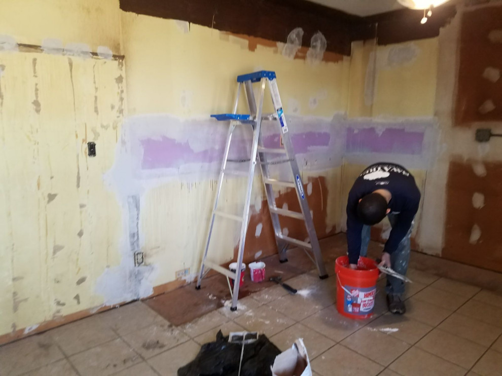 Tiles and wall repairs and painting kitchen