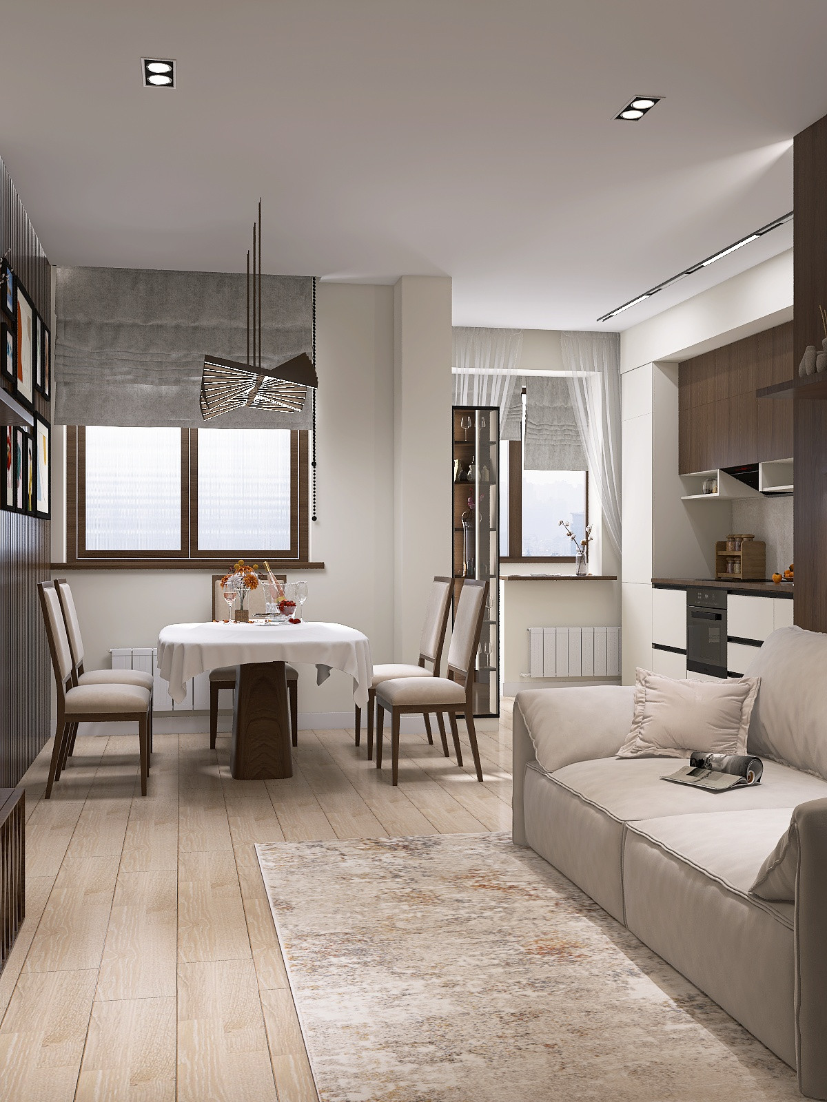 КУХНЯ-ГОСТИНАЯ + СПАЛЬНЯ И КОМНАТА ДЛЯ СЫНА 54 КВ.М.