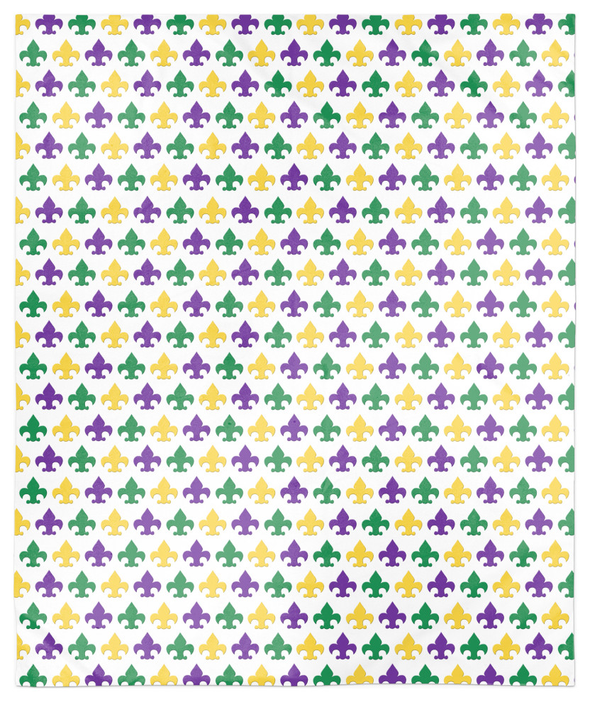 Fleur De Lis Pattern 50x60 Sherpa Fleece Blanket