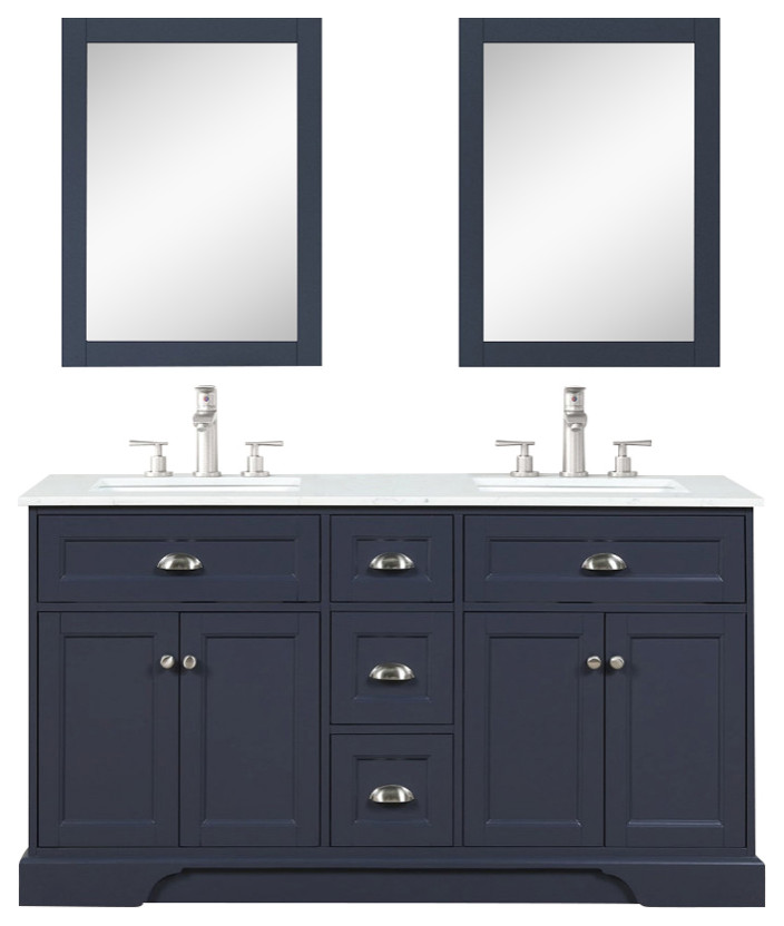 Eviva Epic 60" Transitional Modern Charcoal Gray Bathroom Vanity