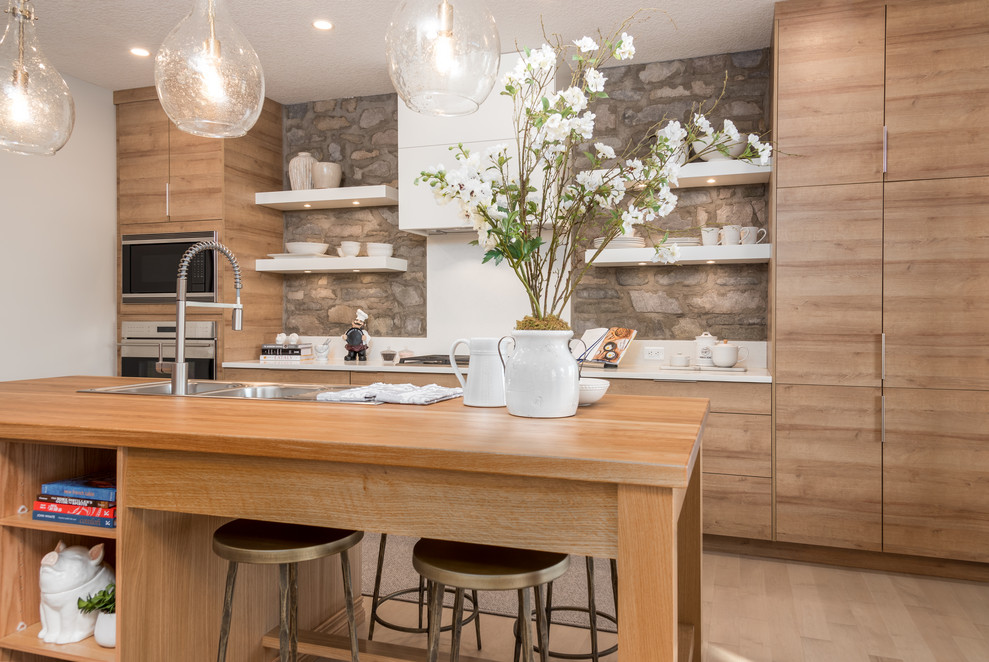 Transitional kitchen photo in Calgary