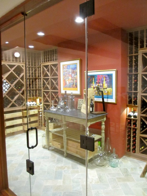 Inspiration for a contemporary wine cellar in Boston.