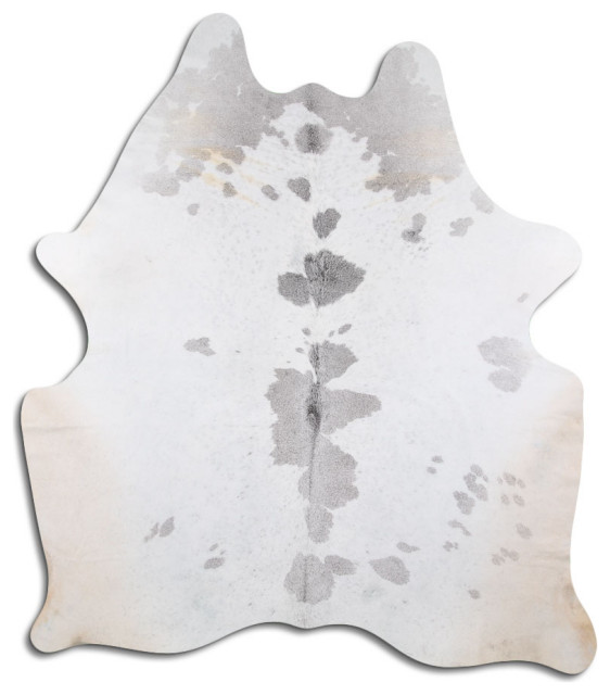 NATURAL HAIR ON Cowhide Rug DE GREY AND WHITE, 5'x7' to 6'x8