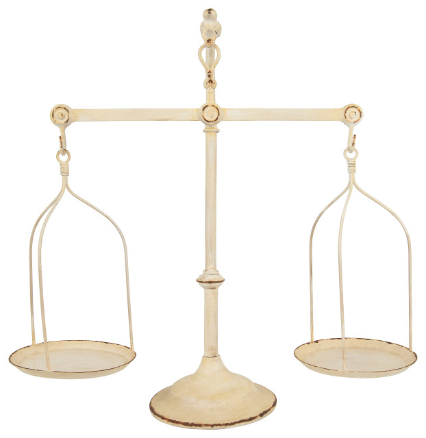 Decorative Antique Iron Balance Scale With Bird Farmhouse