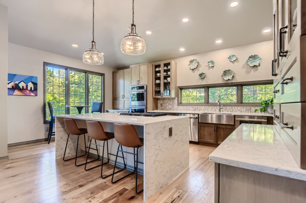 Inspiration for a rustic kitchen remodel in Denver