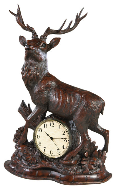 Large Stag Clock - Rustic - Desk And Mantel Clocks - by Lodgeandcabins |  Houzz