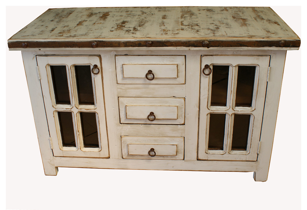 San Marcial Rustic Reclaimed Wood Bathroom Vanity, 48"x20"x32