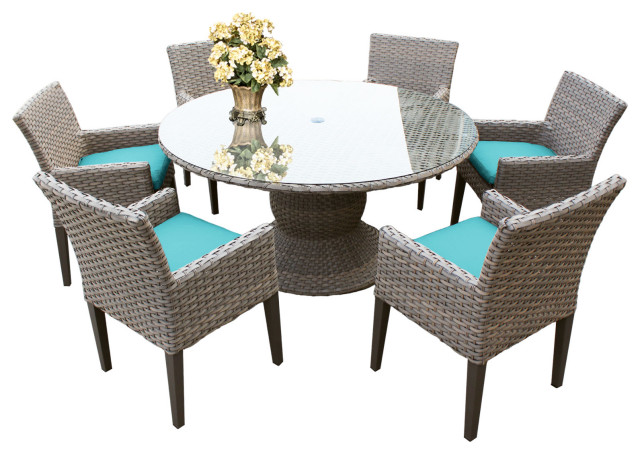 Oasis 60 Outdoor Patio Dining Table, Round Patio Dining Set Seats 6
