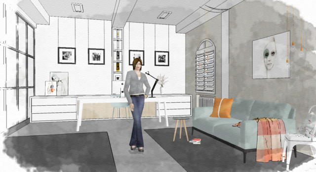 Victoria Beckham London Office Redesign - Scandinave - Bureau à domicile -  Belfast - par Anita Brown 3D Visualisation | Houzz