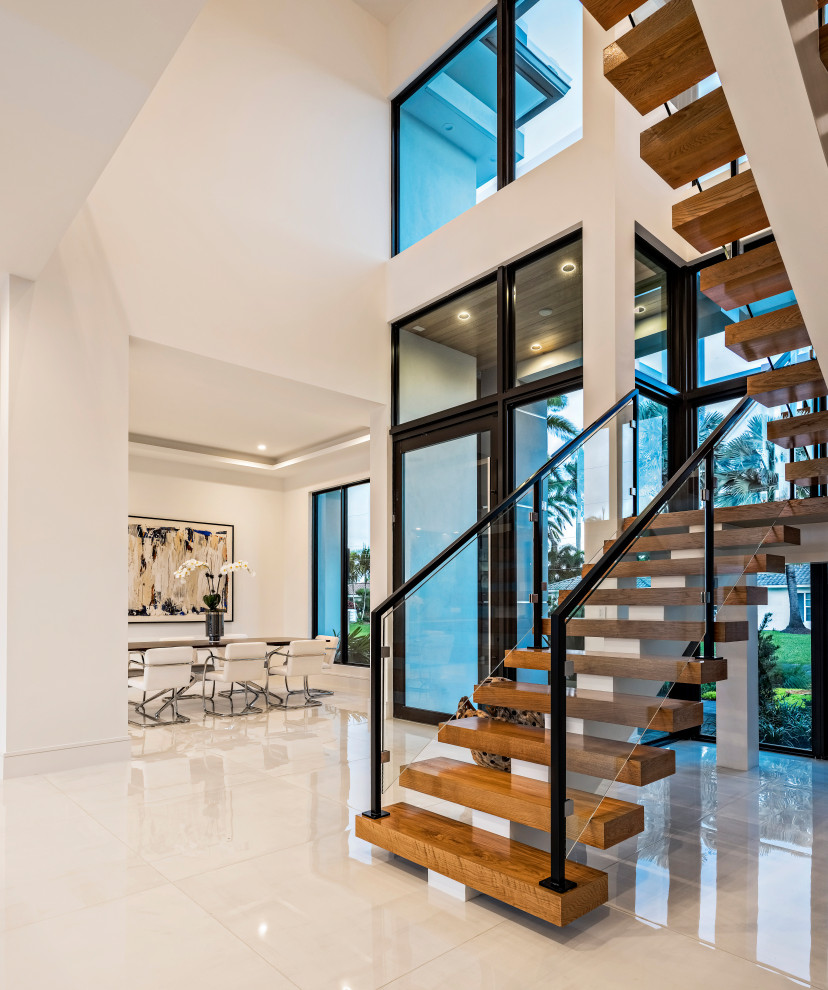 Waterfront Estate Home Little Harbor Estates Lot 60 Staircase Miami by Ellish Builders