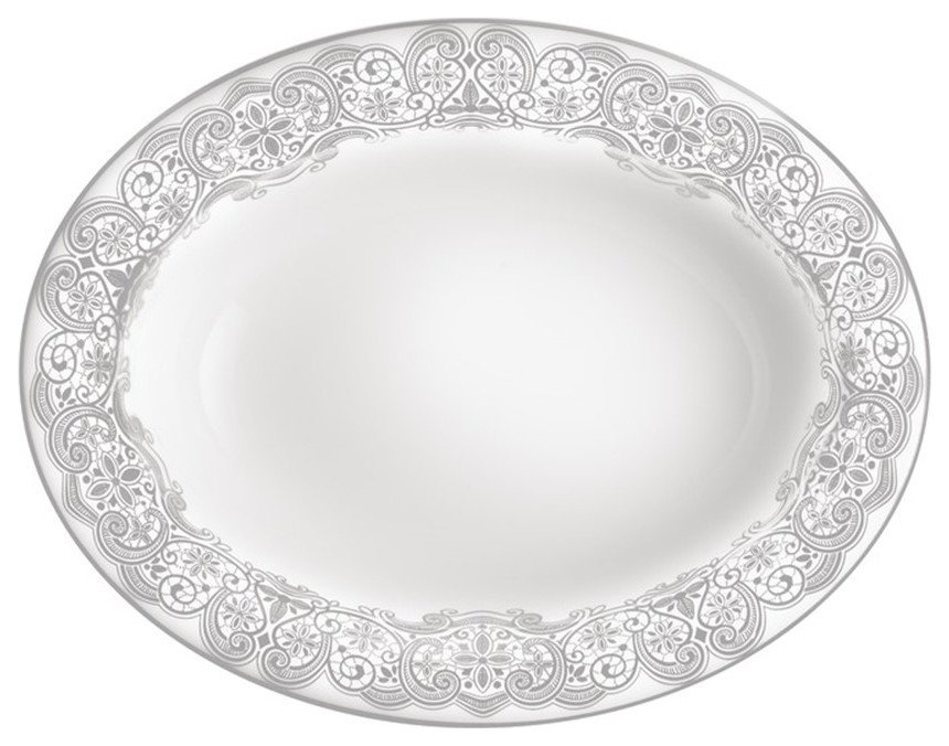 Waterford Lismore Lace Platinum Open Vegetable Bowl Serving And Salad Bowls by ShopFreely