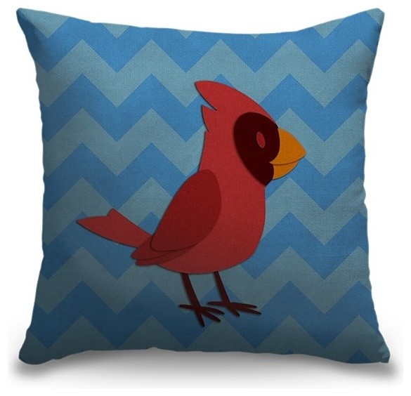 "Cardinal - Woodland Creatures" Outdoor Pillow 20"x20"