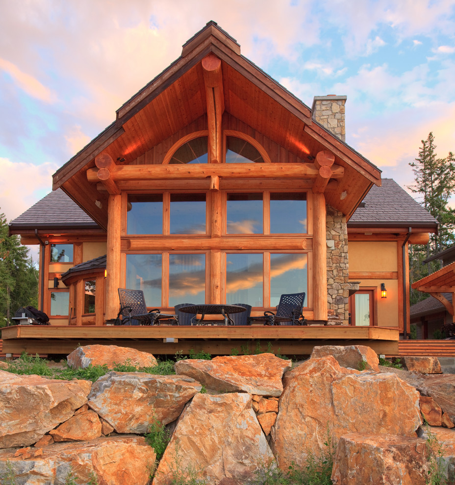 Exterior shots of log homes from Traditional Log Homes Modern