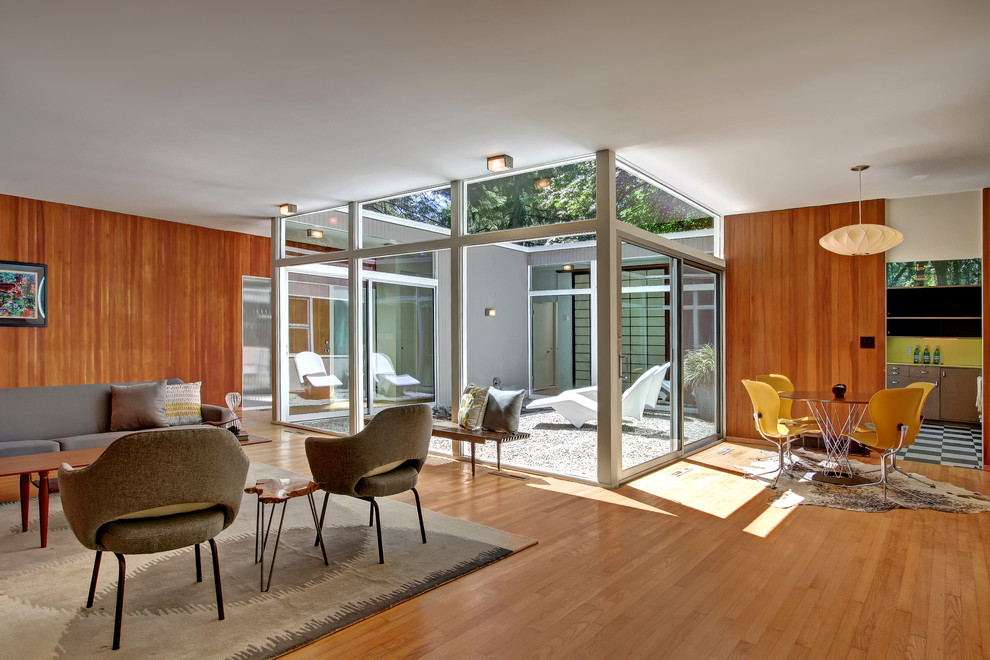 Inspiration for a midcentury living room in Seattle.