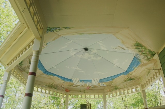 Gazebo Ceiling Mural Traditional Porch Boston By