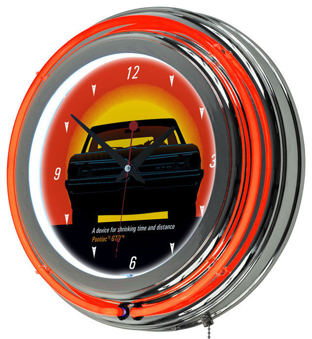 Pontiac GTO - Time & Distance - Double Ring Neon Clock