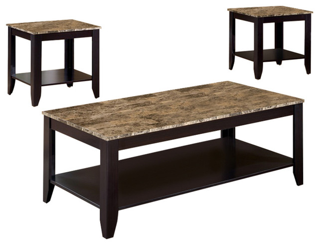 Roybeck Light Brown And Bronze 3 Pcs Occasional Table Set From