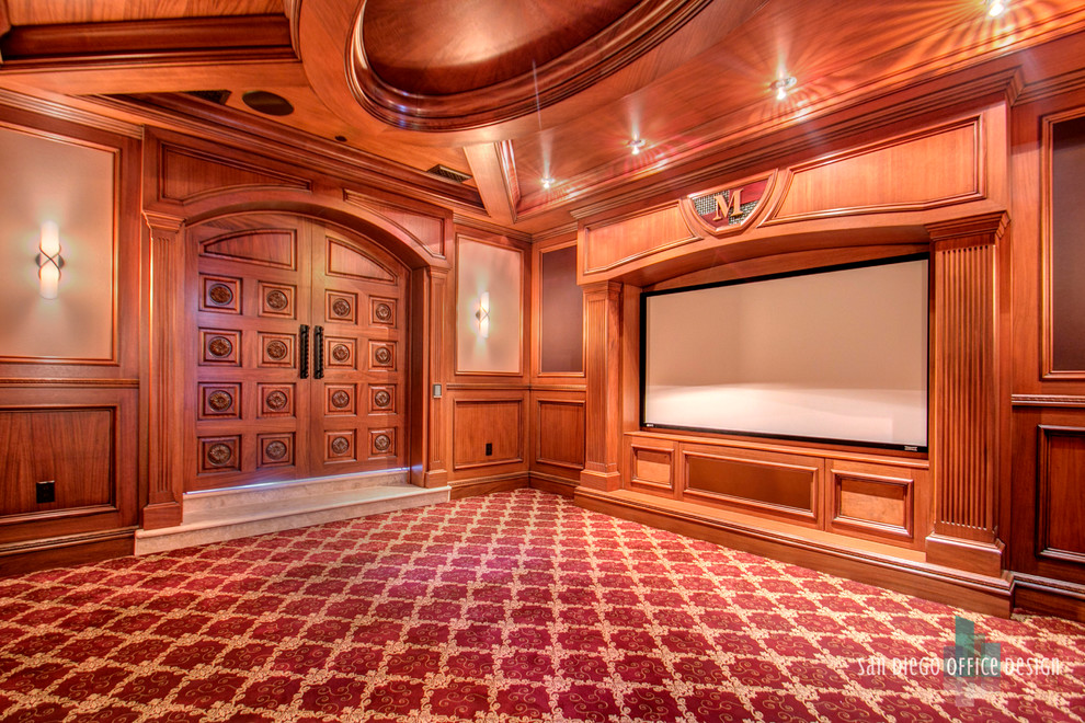 Estate Movie Theater Traditional Home Theater San Diego by San