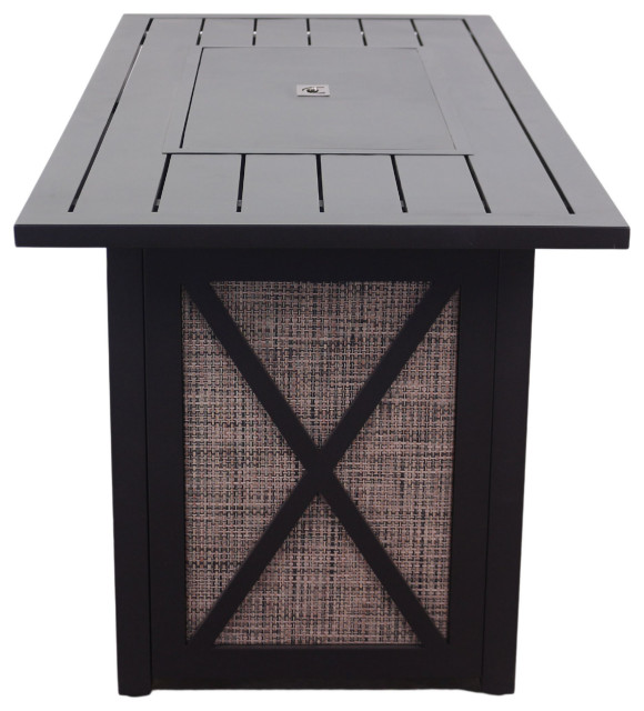 Courtyard Casual Santa Fe Rectangle Sling Base Fire Pit With Amber Fire ...