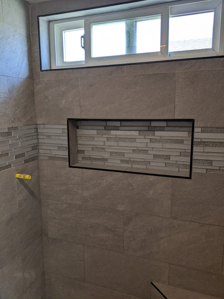 struggling with the trim around shower niche!