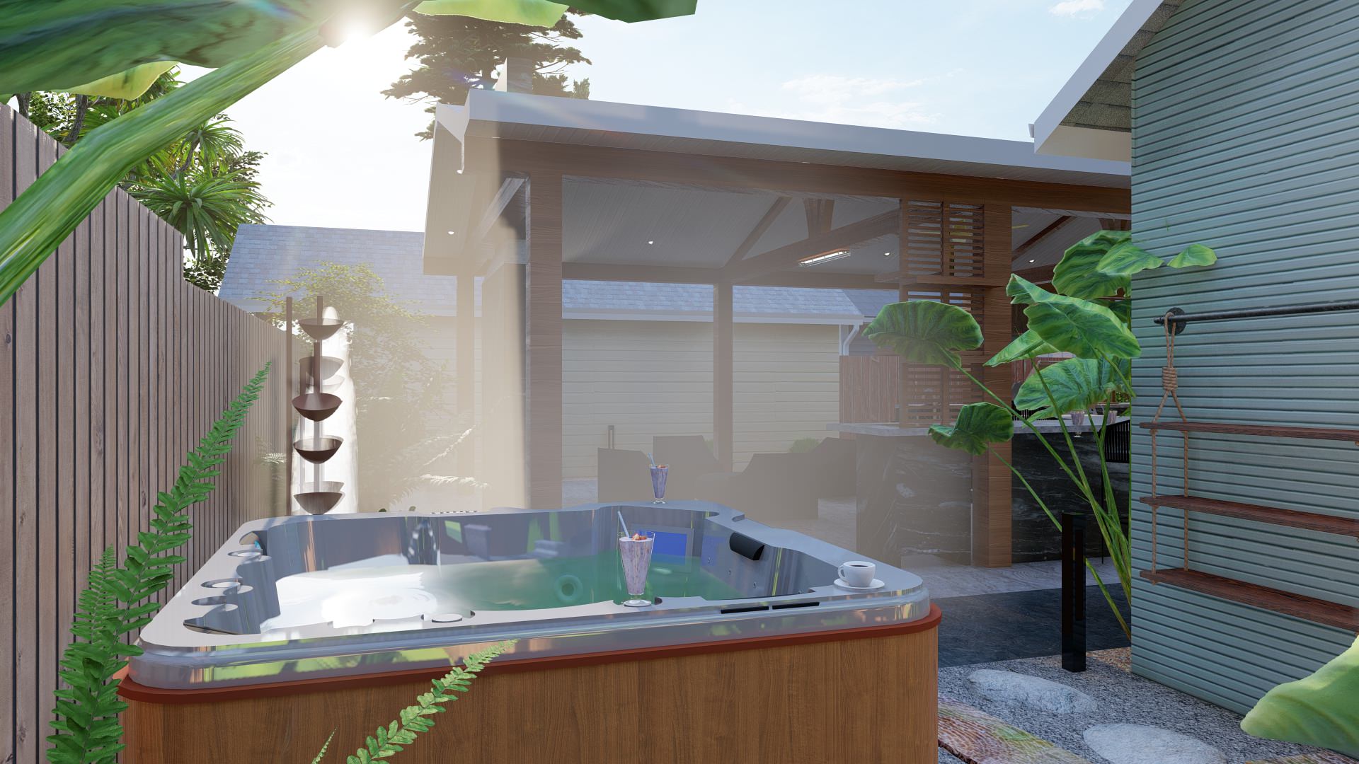 Outdoor Shower & Jacuzzi Concept