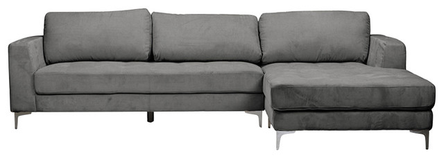 Agnew Contemporary Light Beige Microfiber Right Facing Sectional Sofa