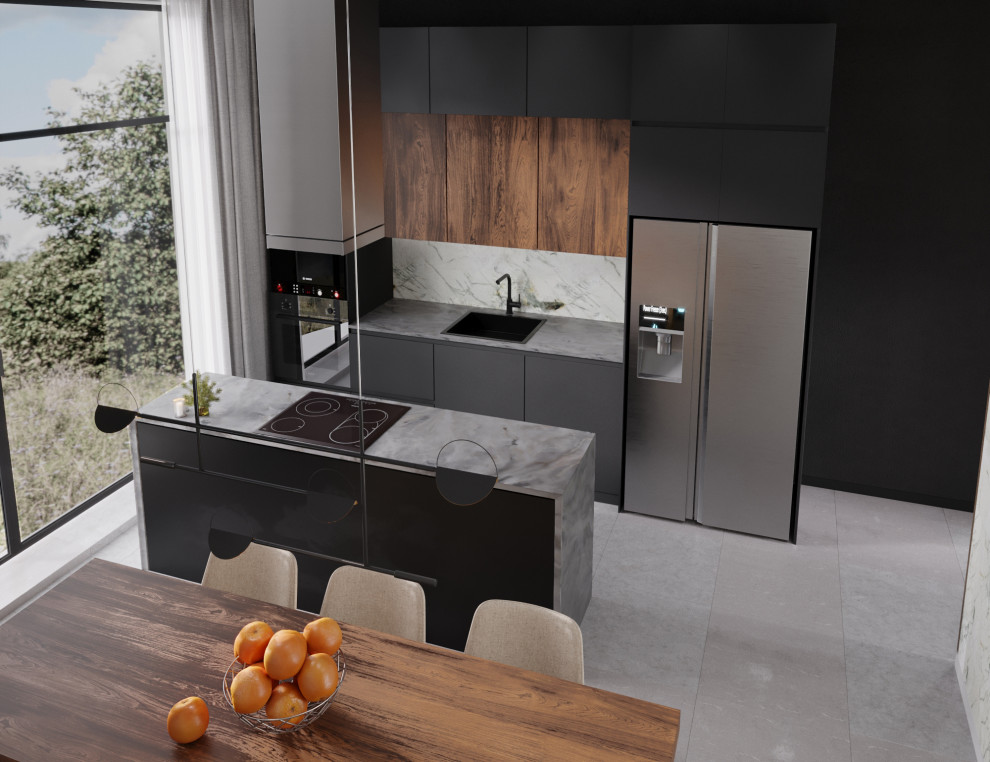 Кухня-гостиная в частном доме