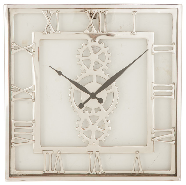 Industrial 20"x20" Square Wall Clock Industrial Wall Clocks by