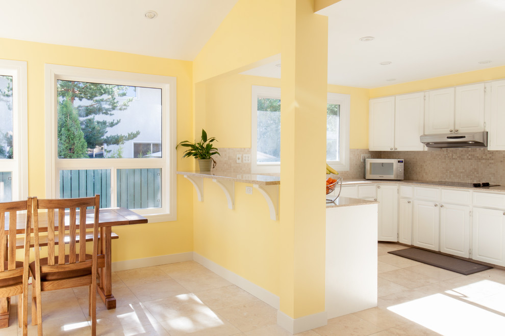 Elegant kitchen photo in Edmonton