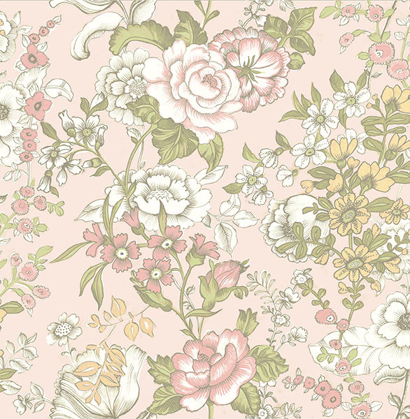 Bohemian Floral Wallpaper - Traditional - Wallpaper - by American Wallpaper & Design | Houzz
