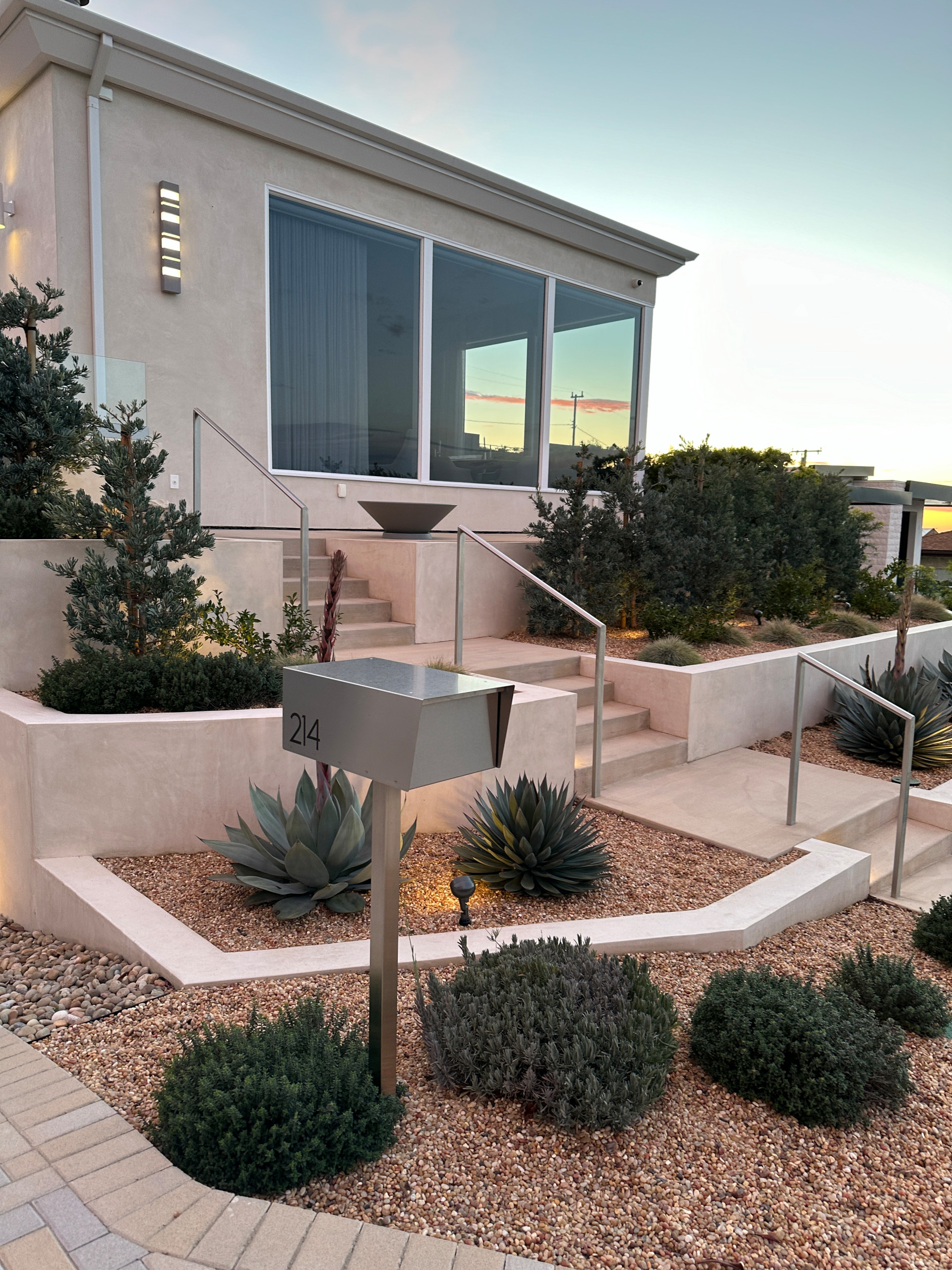 Ocean View Modern Front Yard Landscape