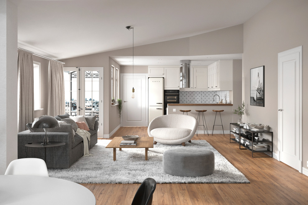 3d-визуализация кухни+гостиной