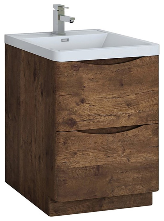 Fresca Tuscany 24" Wood Bathroom with Integrated Sink in Brown