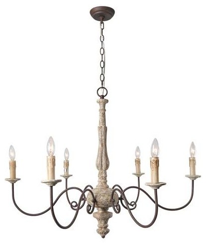 LNC 6-Light Country Chandelier Lighting Rustic Pendant Lights Chandeliers