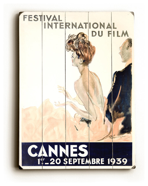 1939 Cannes Film Festival Wooden Sign, 20x14