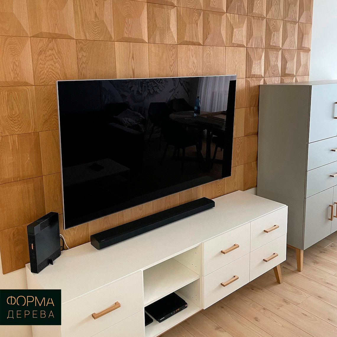 Отделка зоны за телевизором (модель: ПОДУШКА)