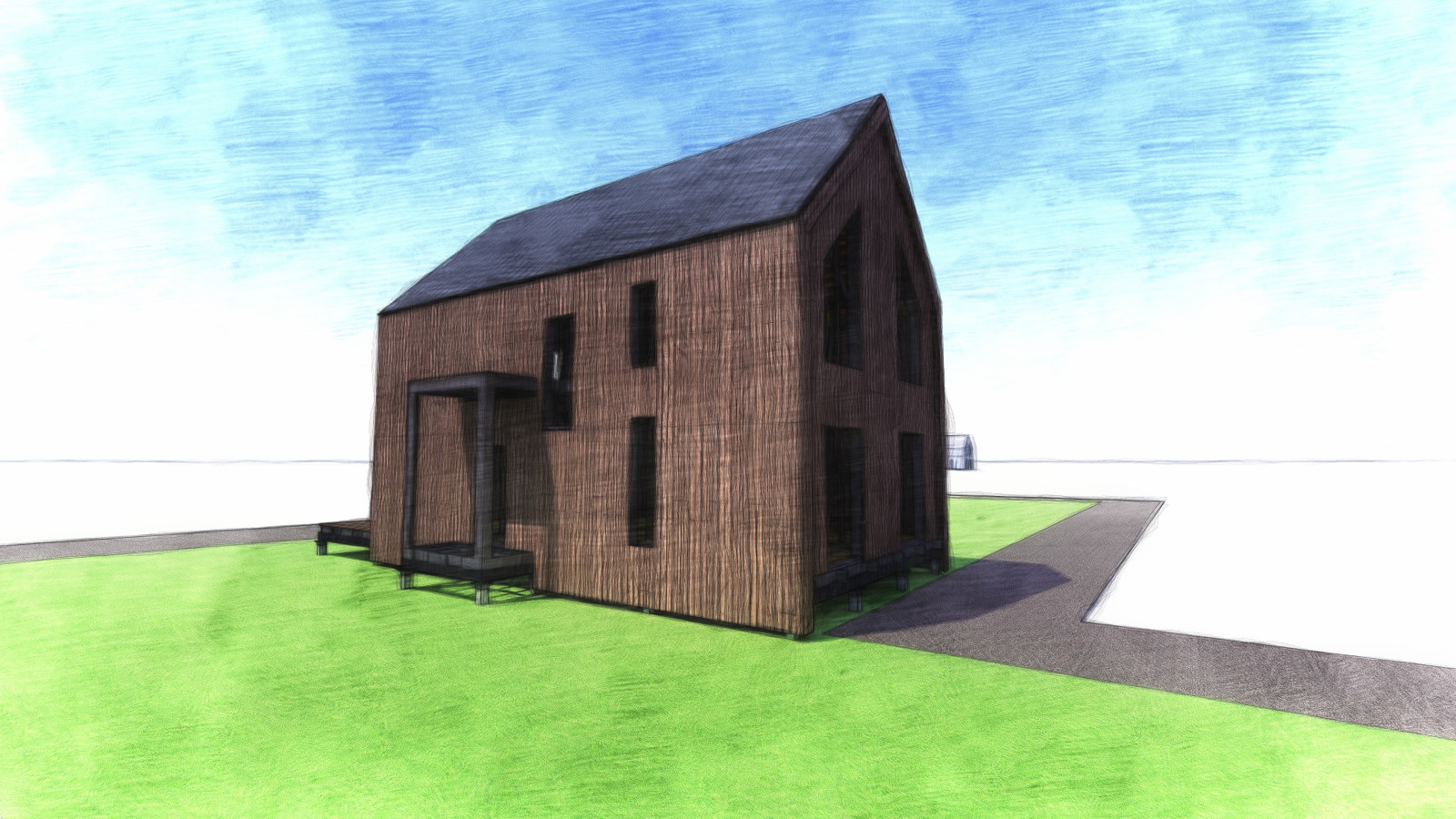 Барн около реки