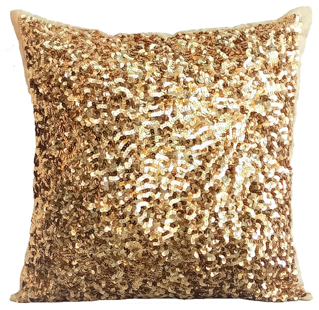 gold sequin cushion