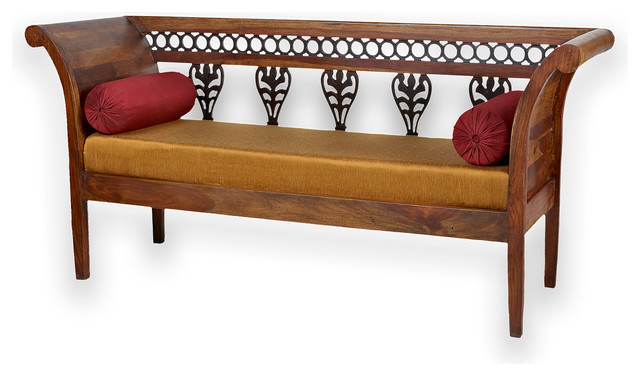 Imported Rosewood Bench w/Back Support