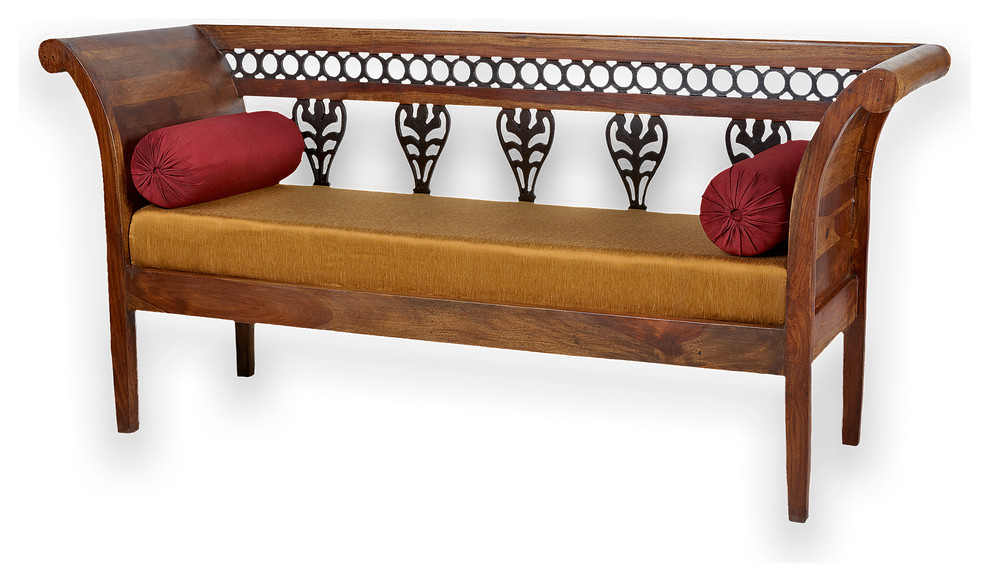 Imported Rosewood Bench w/Back Support