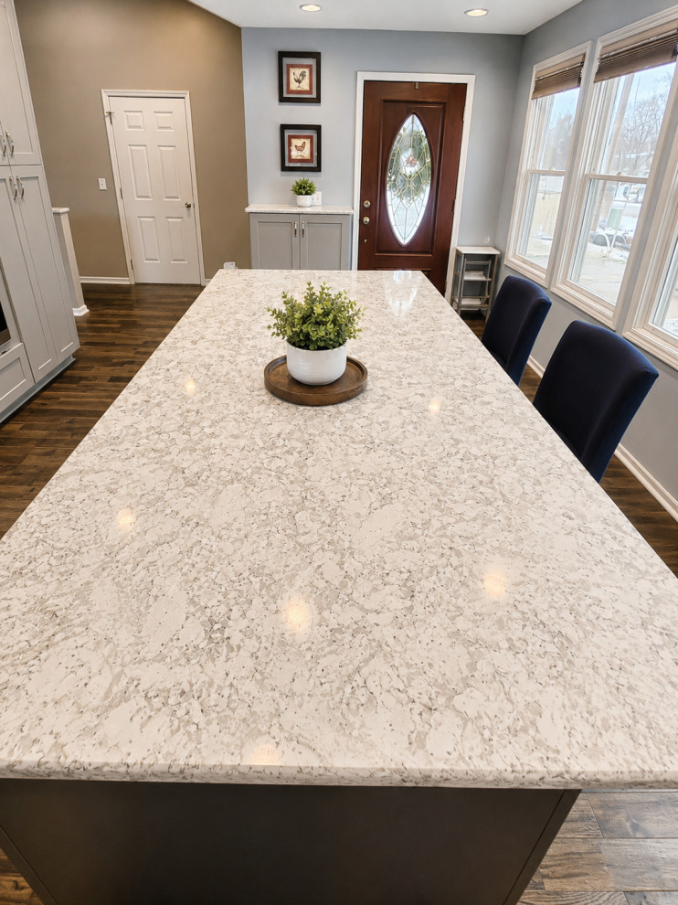 Wolf Lake Modern Lake House | Kitchen & Hardwood Flooring