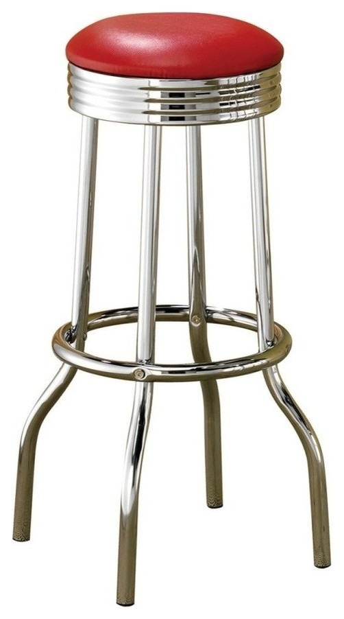 Bar Stools Red, Set of 2 Contemporary Bar Stools And Counter Stools