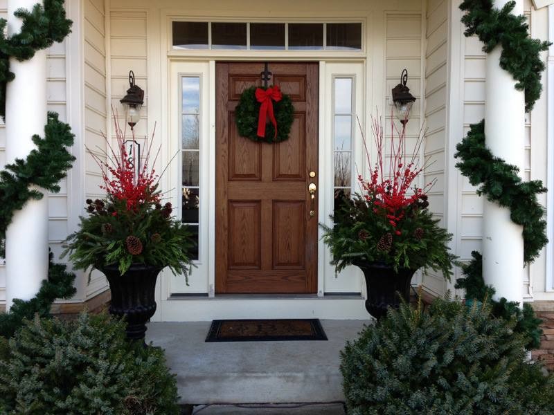 Front Door with custom roping from the west coast, pots designed and planted by Peter Atkins